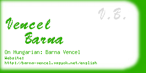 vencel barna business card